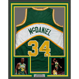 Framed Autographed/Signed Xavier McDaniel 35x39 Seattle Jersey Beckett COA