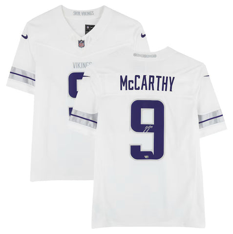 J.J. McCarthy Autographed Minnesota Vikings White Limited Jersey Fanatics