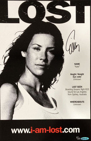 Evangeline Lilly Signed 11x17 Lost Poster Photo UDA