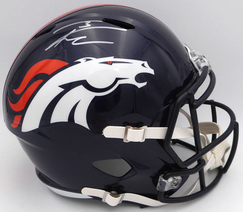 Russell Wilson Autographed Blue Full Size Helmet Broncos Fanatics DQ16478459