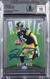 Steelers Hines Ward Signed 1998 Finest #148 Rookie Card Auto 10! BAS Slabbed