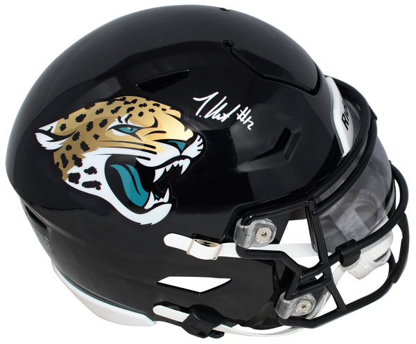TRAVIS HUNTER AUTOGRAPHED JACKSONVILLE JAGUARS SPEEDFLEX MIDI HELMET BECKETT