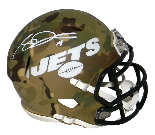 SAM DARNOLD AUTOGRAPHED SIGNED NEW YORK JETS CAMO SPEED MINI HELMET BECKETT