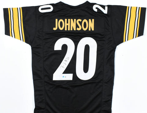 Kaleb Johnson Autographed Black Pro Style Jersey - Beckett W Hologram
