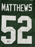 CLAY MATTHEWS Signed Replica Green Stat Jersey - Green Bay Packers - BAS