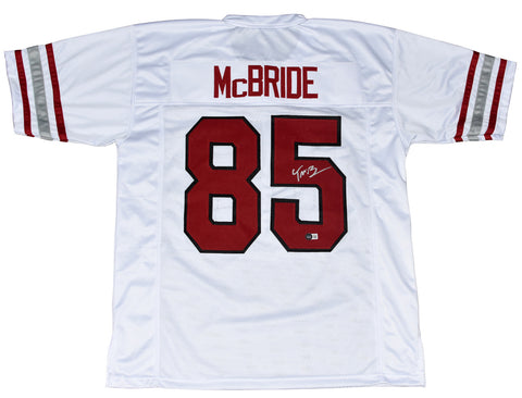 TREY McBRIDE AUTOGRAPHED SIGNED ARIZONA CARDINALS #85 WHITE JERSEY BECKETT