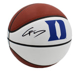 Cooper Flagg Signed Duke Blue Devils Logo White Panel NBA Basketball