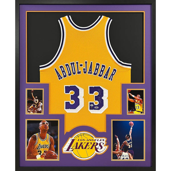 Kareem Abdul-Jabbar Autographed Signed Framed Lakers Jersey PSA/DNA