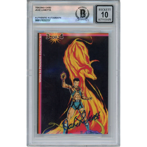 Jack Lamotta Autographed Raging Bull 10 Grade Trading Card Beckett 46618