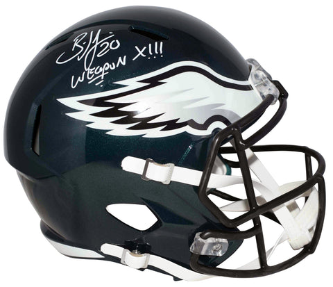 BRIAN DAWKINS SIGNED PHILADELPHIA EAGLES FULL SIZE SPEED HELMET W/ WEAPON X