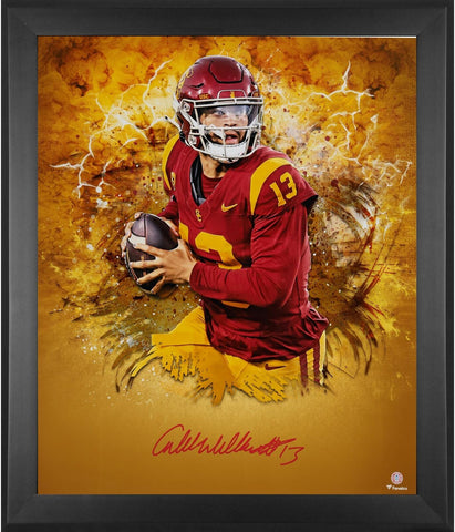 Caleb Williams USC Trojans FRMD Signed 20x24 Gold In Focus Photo - LE 13