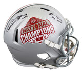 OSU Quinshon Judkins "OATW" Signed 2024 Nat'l Champs F/S Speed Rep Helmet BAS W