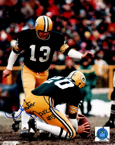 Packers Kicker CHESTER MARCOL Signed 8x10 Photo #5 AUTO ~ 1972 NFL ROY - GBP HOF