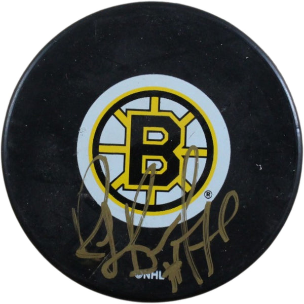 Ray Bourque Autographed/Signed Boston Bruins Logo Puck Beckett 56514