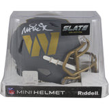 Magic Johnson Autographed Washington Commanders Slate Mini Helmet Beckett 49618