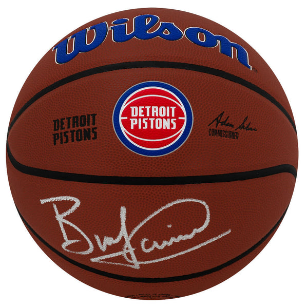 Bill Laimbeer Signed Pistons Logo Wilson Alliance NBA Basketball (SCHWARTZ COA)