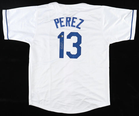 Salvador Perez Signed Royals Jersey (Beckett) Kansas City's 8xAll Star Catcher