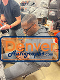 Shannon Sharpe Autographed Denver Broncos Eclipse Mini Helmet Beckett WIT 50804