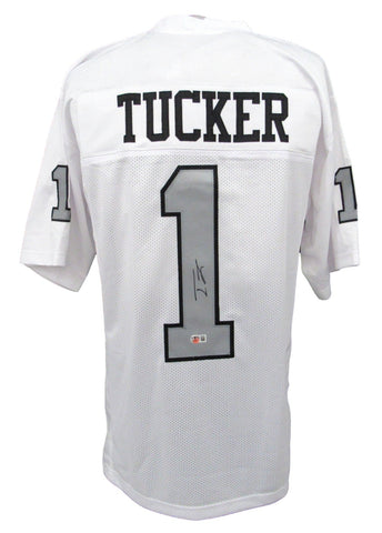 Tre Tucker Signed/Auto White Oakland Raiders Football Jersey Beckett 208153