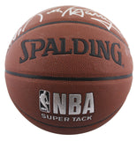 Warriors Rick Barry "Happy Hooping!" Signed Spalding I/O Basketball BAS #BR84332