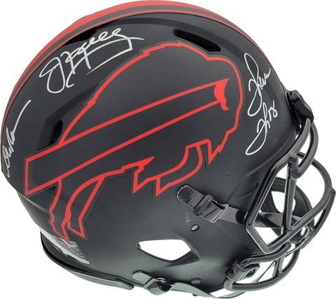 Bills Greats Auto Eclipse Black FS Helmet 3 Sigs Jim Kelly, Thurman Thomas, Reed