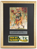 Green Bay Q.B. Bart Starr Signed Packers 16x21 Framed Print Display (JSA COA)
