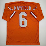 Autographed/Signed Baker Mayfield Tampa Bay Orange Creamsicle Jersey Beckett COA