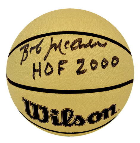 Bob McAdoo Signed Wilson Gold Indoor/Outdoor NBA Basketball w/HOF 2000 -(SS COA)