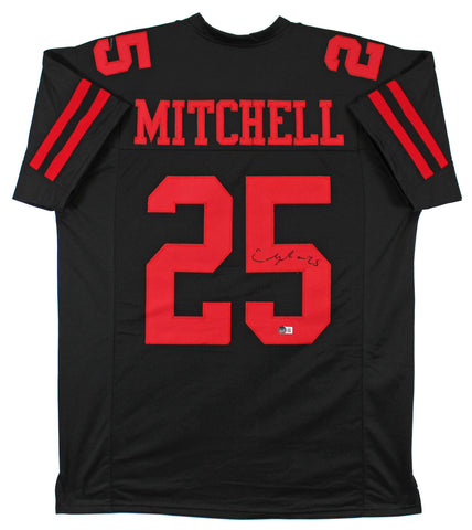 Elijah Mitchell Authentic Signed Black Pro Style Jersey Autographed BAS Witness