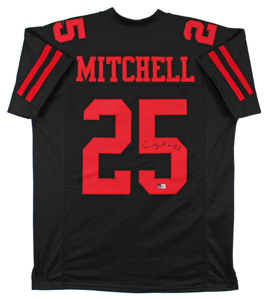 Elijah Mitchell Authentic Signed Black Pro Style Jersey Autographed BAS Witness