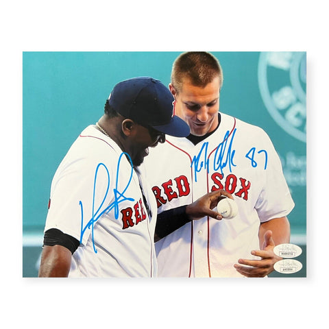 David Ortiz & Rob Gronkowski Signed Autographed 8x10 Photo JSA