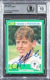 Cowboys Troy Aikman Signed 1989 Score #270 Rookie Card Auto 10! BAS Slabbed 2