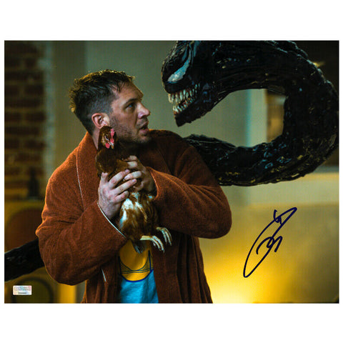 Tom Hardy Autographed 2018 Venom and Eddie Bock Chicken Scene 11x14 Photo