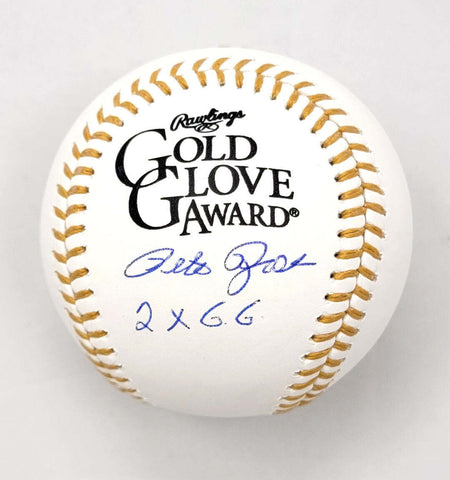 Pete Rose Signed Reds MLB Gold Glove Baseball W/ 2X GG Beckett Authenticated