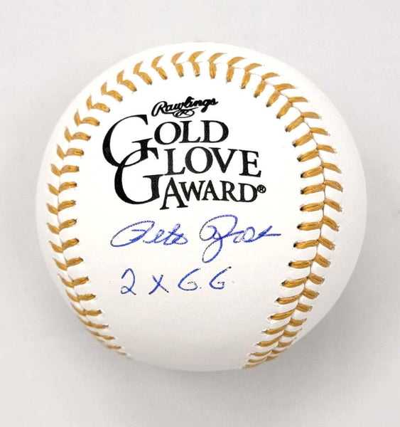 Pete Rose Signed Reds MLB Gold Glove Baseball W/ 2X GG Beckett Authenticated