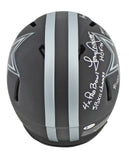 Tony Dorsett "Stat" Signed Proline Full Size Eclipse Speed Helmet Silver Sig BAS