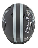 Tony Dorsett "Stat" Signed Proline Full Size Eclipse Speed Helmet Silver Sig BAS