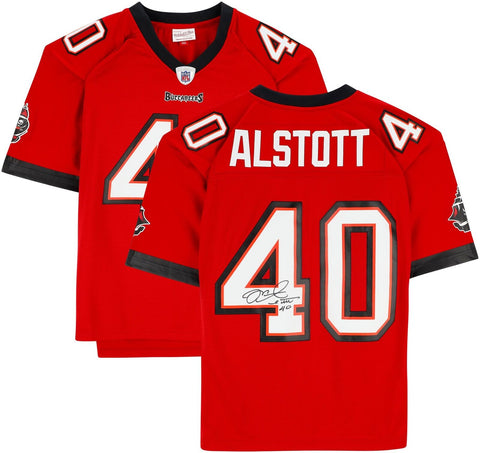 Mike Alstott Tampa Bay Buccaneers Autographed Red Mitchell & Ness Replica Jersey