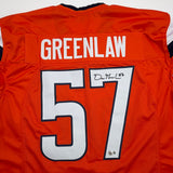 Autographed/Signed Dre Greenlaw Denver Orange Pro Cut Jersey Beckett BAS COA