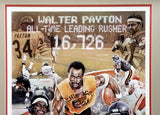 Walter Payton Autographed Framed Lithograph Photo Bears Beckett AB08919