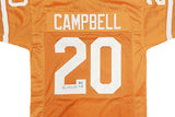 TEXAS LONGHORNS EARL CAMPBELL AUTOGRAPHED ORANGE JERSEY BECKETT BAS QR 237083
