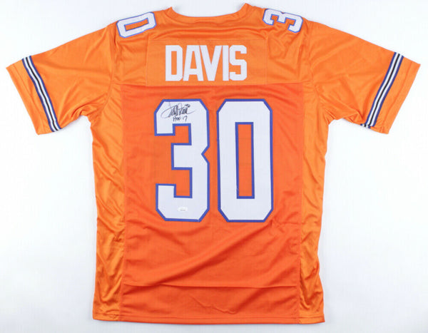 Terrell Davis Signed Denver Broncos Jersey Inscribed "HOF 17" (JSA COA)