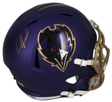 Ed Reed Autographed Ravens 2024 Alternate Full Size Speed Helmet Beckett