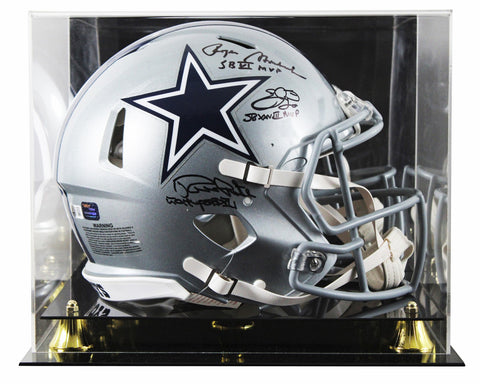 Cowboys (3) Smith, Staubach, & White Signed F/S Speed Proline Helmet W/ Case BAS