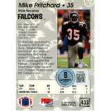 Mike Pritchard Autographed/Signed 1992 Pro Set #433 Trading Card Beckett 59212