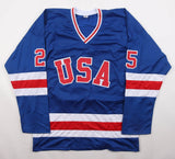 Billy Schneider Signed 1980 Gold Medal Team USA Jersey Inscribed "Buzz" /Beckett