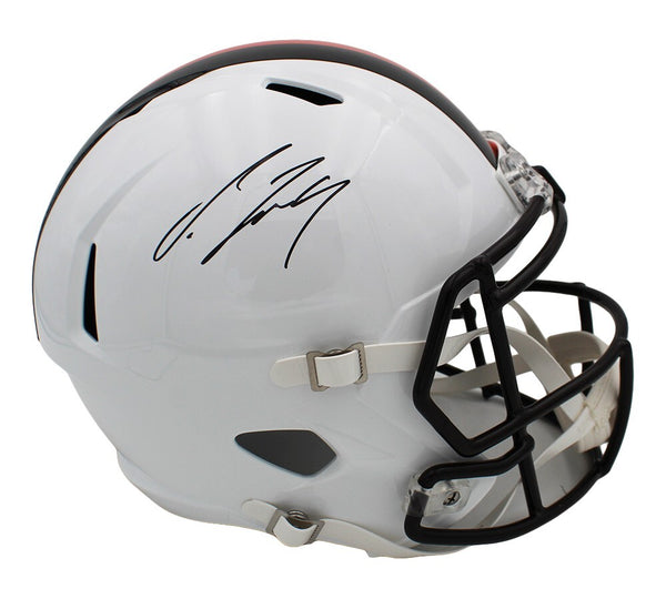 Jerry Jeudy Signed Cleveland Browns Speed Full Size Alternate White NFL Helmet