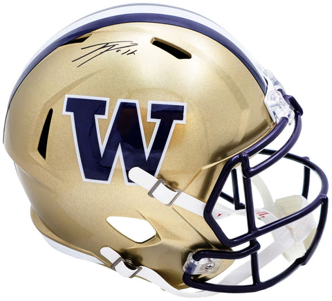 JA'LYNN POLK AUTOGRAPHED WASHINGTON GOLD FULL SIZE SPEED HELMET MCS HOLO 222056