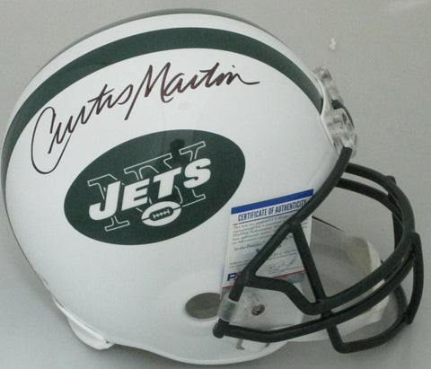 NY Jets CURTIS MARTIN Signed Full Size Riddell Replica Helmet AUTO - PSA