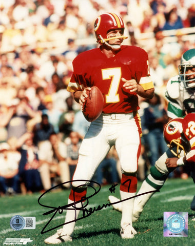 Joe Theismann Autographed/Signed Washington Redskins 8x10 Photo Beckett 57631